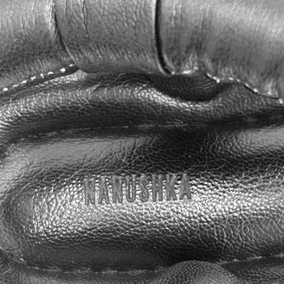 Nanushka Yola Faux Vegan Puff Leather Strappy Open Toe Flat Sandals Black EU 37 - Picture 12 of 14